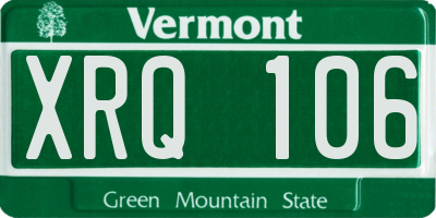 VT license plate XRQ106