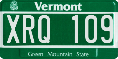 VT license plate XRQ109
