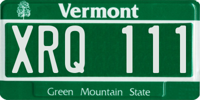 VT license plate XRQ111