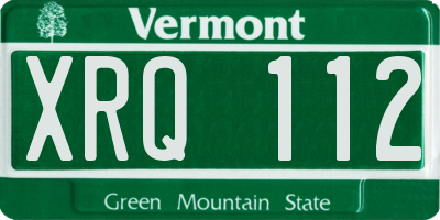 VT license plate XRQ112