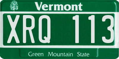 VT license plate XRQ113