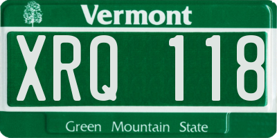 VT license plate XRQ118