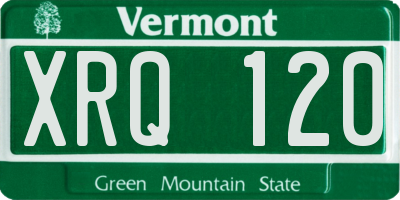 VT license plate XRQ120