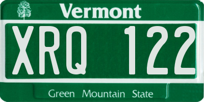 VT license plate XRQ122