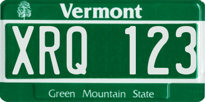 VT license plate XRQ123