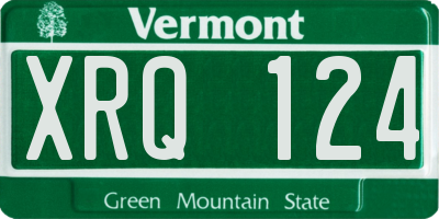VT license plate XRQ124