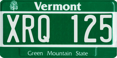 VT license plate XRQ125