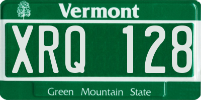 VT license plate XRQ128