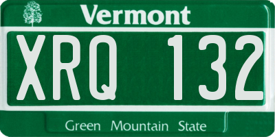 VT license plate XRQ132