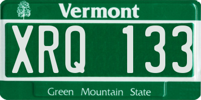 VT license plate XRQ133
