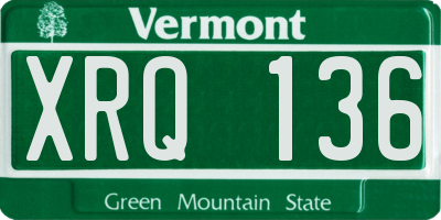 VT license plate XRQ136