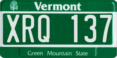 VT license plate XRQ137