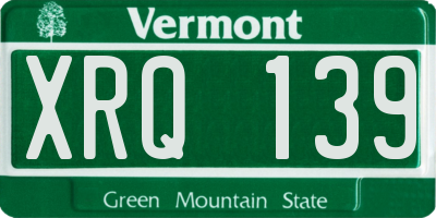 VT license plate XRQ139