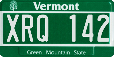 VT license plate XRQ142