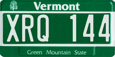 VT license plate XRQ144