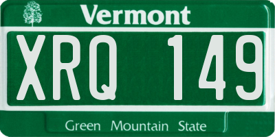 VT license plate XRQ149