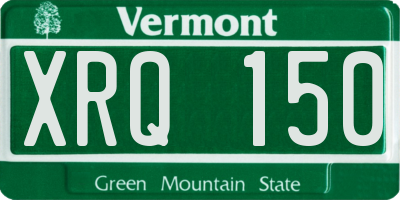 VT license plate XRQ150