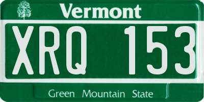 VT license plate XRQ153