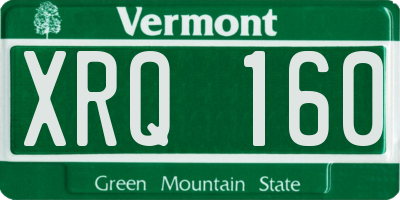 VT license plate XRQ160