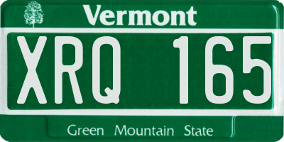 VT license plate XRQ165