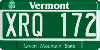 VT license plate XRQ172