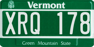 VT license plate XRQ178