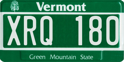 VT license plate XRQ180