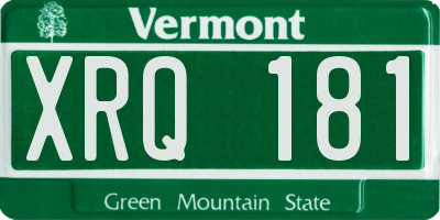 VT license plate XRQ181