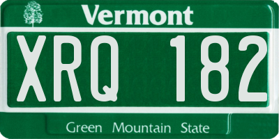 VT license plate XRQ182