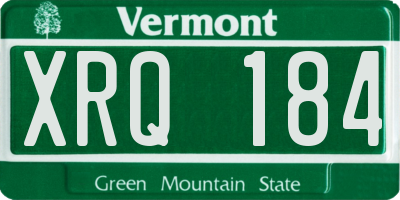 VT license plate XRQ184
