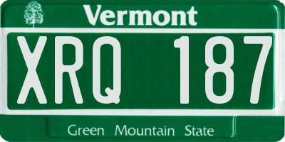VT license plate XRQ187