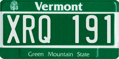 VT license plate XRQ191