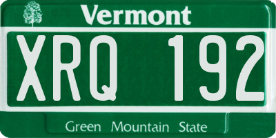 VT license plate XRQ192