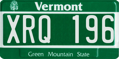 VT license plate XRQ196