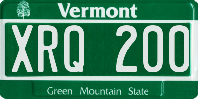 VT license plate XRQ200