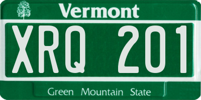 VT license plate XRQ201