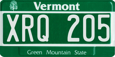 VT license plate XRQ205