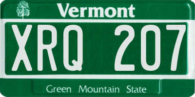 VT license plate XRQ207
