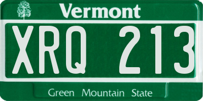 VT license plate XRQ213