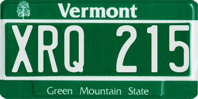 VT license plate XRQ215