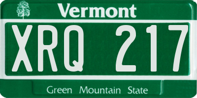 VT license plate XRQ217