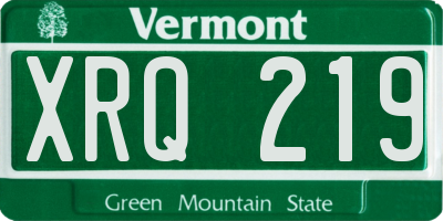 VT license plate XRQ219