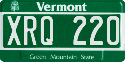 VT license plate XRQ220