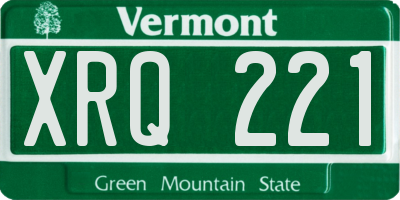 VT license plate XRQ221
