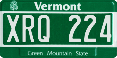 VT license plate XRQ224