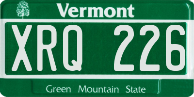 VT license plate XRQ226