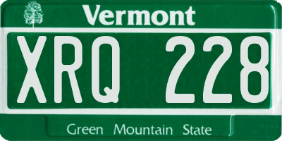 VT license plate XRQ228