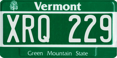 VT license plate XRQ229