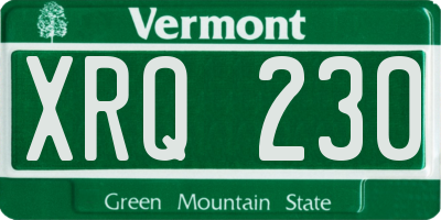 VT license plate XRQ230