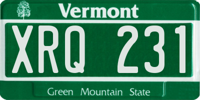 VT license plate XRQ231